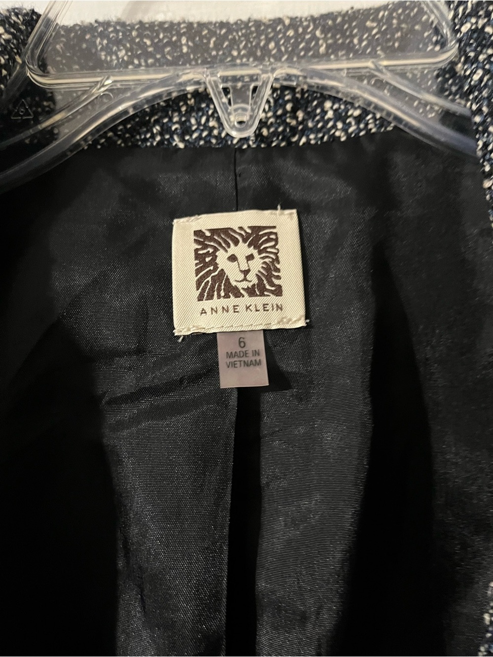 Anne Klein Style Black & White Tweed Women's Blazer Jacket - Picture 2 of 9